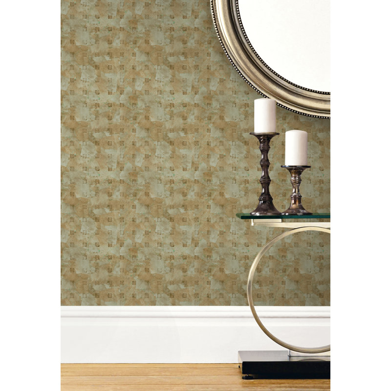 Rouleau de papier peint L 33 pi x l 20,5 po, Vert clair / doré