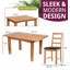 Sorrento 6 -Person Extendable Oak Solid Wood Dining Set