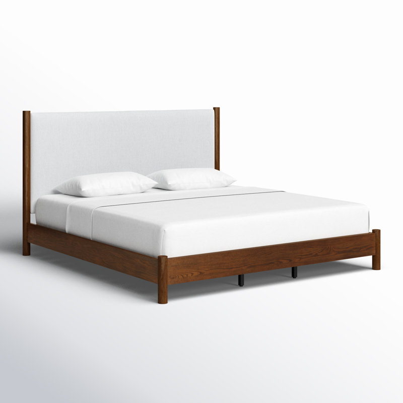 Kaplan Wood Bed, King, Medium Oak/Beige