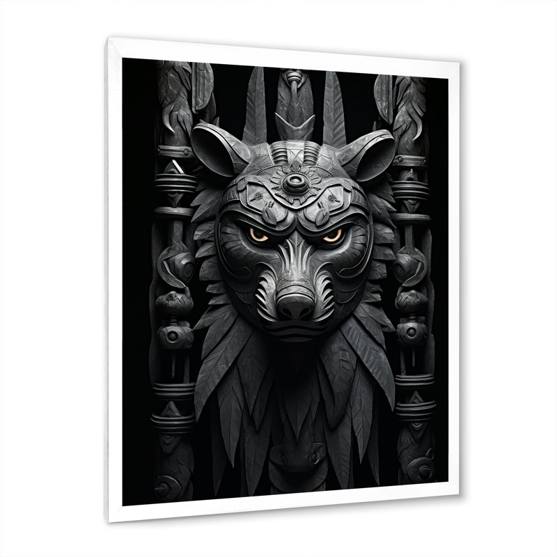 Masque Leylah Native Art Spirit, H 20 po x l 12 po x P 1 po, Cadre photo blanc