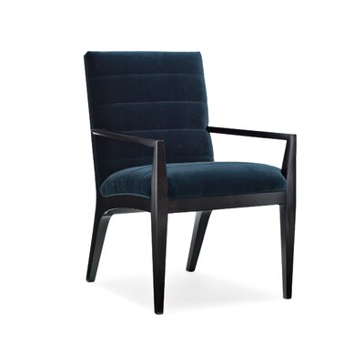 Modern Edge Upholstered Arm Chair in Dark Blue -  Caracole Modern, M102-419-271