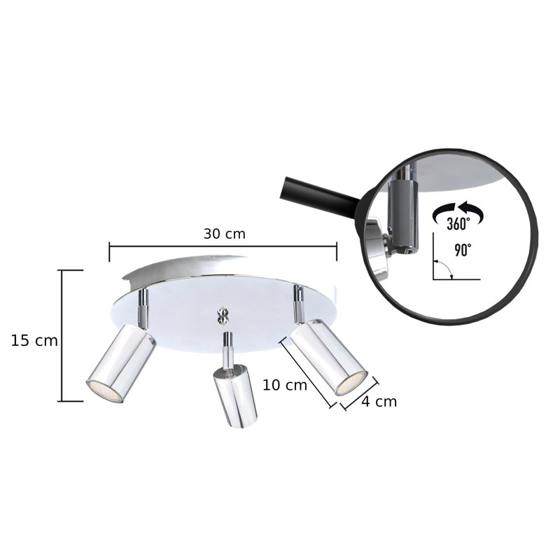 Flay Ceiling Spotlight, Chrome