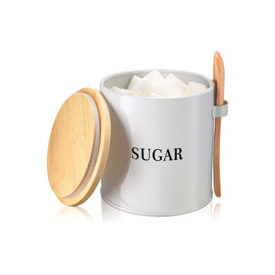Bol à sucre en métal avec couvercle et cuillère à café 15 oz