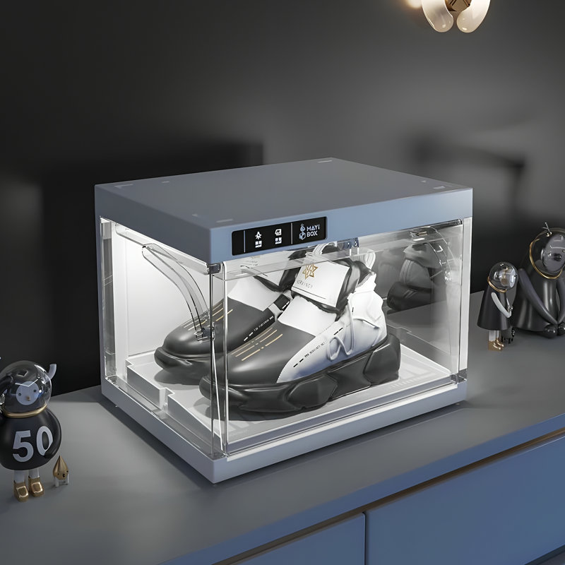 Shoe Storage Box With Smart Control Doors And LED Lights, Stackable Large Shoe Containers For Sneakers(1 Pcs)