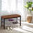 Wood Shoe Bench With Chocolate Microfiber Seat