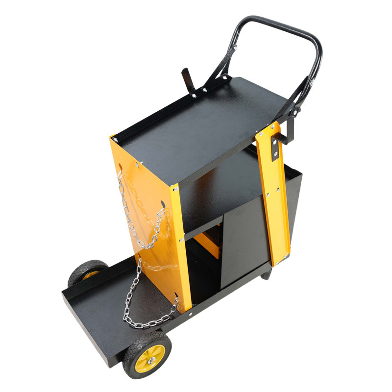 Chariot à souder multifonctionnel, réservoir de coupe plasma MIG TIG ARC avec 2 chaînes de sécurité, commode portable à 4 tiroirs, poids 280 lb