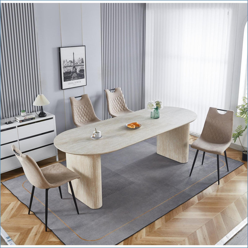 Table basse extensible en panneau de fibres à densité moyenne pour salon / salle à manger / bureau, assemblage facile et conception élégante