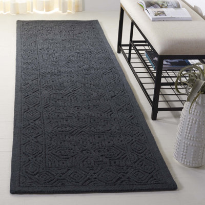 Thomes Hand Tufted Wool/Cotton Abstract Rug in Charcoal