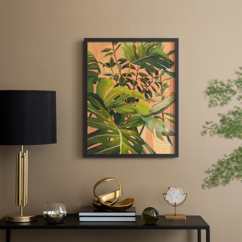 Golden Hour Greenery II, reproduction encadrée - bois massif, Noir, noir, noir, noir, H 15 po x l 12 po