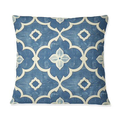 Coussin moderne bleu Modern Trellis