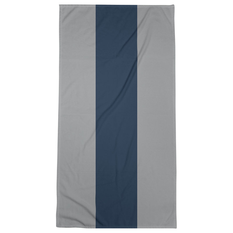 Cotton Blend Lightweight Bath Towel, Gray/Midnight Blue