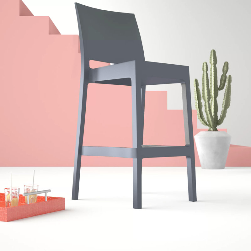 Tabouret de bar Adrienne, Gris foncé, 25.5"