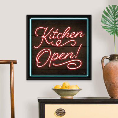 «Neon Kitchen Open Mollie», reproduction d'art sur toile tendue