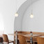 Nacre - Luminaire suspendu sphérique simple à intensité variable 6,9 po avec verre givré et laiton poli, îlot de cuisine réglable de 135 po