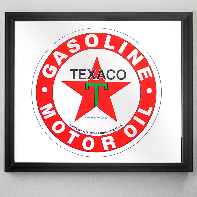 Miroir décoratif à essence Trinx Texaco - 13,5 po x 15,5 po