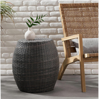Table d'appoint d'extérieur en osier pour terrasse 14,00 "