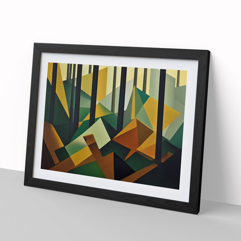 Uplifting Abstract Forest - Framed Print, Black, 46cm H x 64cm W x 2cm D