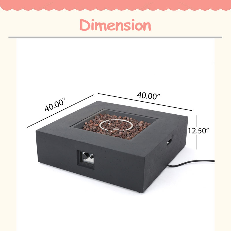 Articles indispensables pour l'hiver et le printemps / TABLETTE DE FEU CARRÉE de 50 000 BTU durable et durable (couvercle de réservoir non inclus)