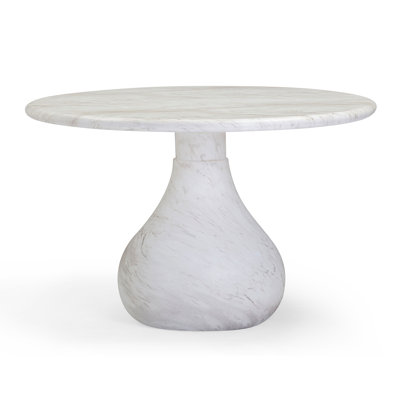 Clodoveo Marble Print Indoor / Outdoor 47" Round Dining Table