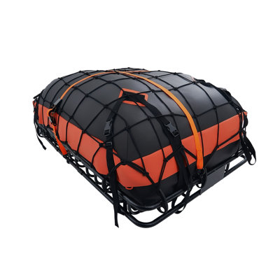 Heavy Duty Roof Rack Cargo Basket, 54 x 34 x 4 Inch Steel Luggage Carrier with Waterproof Oxford Storage Bag, Black