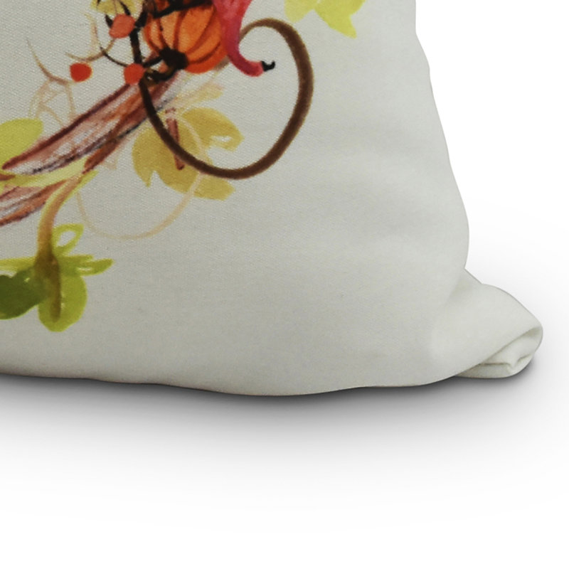 Harvest Reversible Throw Pillow, 18" x 18", Cream