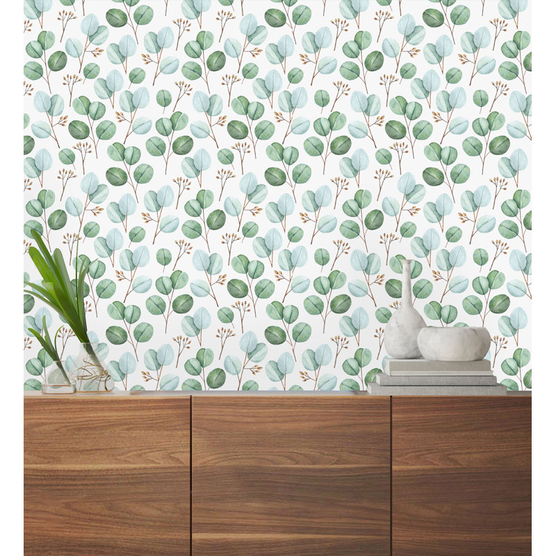 Rouleau de papier peint adhésif Pungoteague Eucalyptus, L 16,67 po x l 25 po
