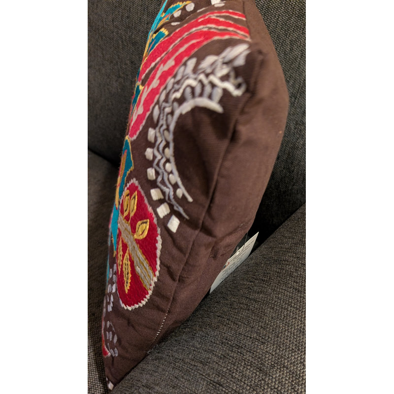 Coussin décoratif en coton, Bleu / Noir / Rose / Jaune