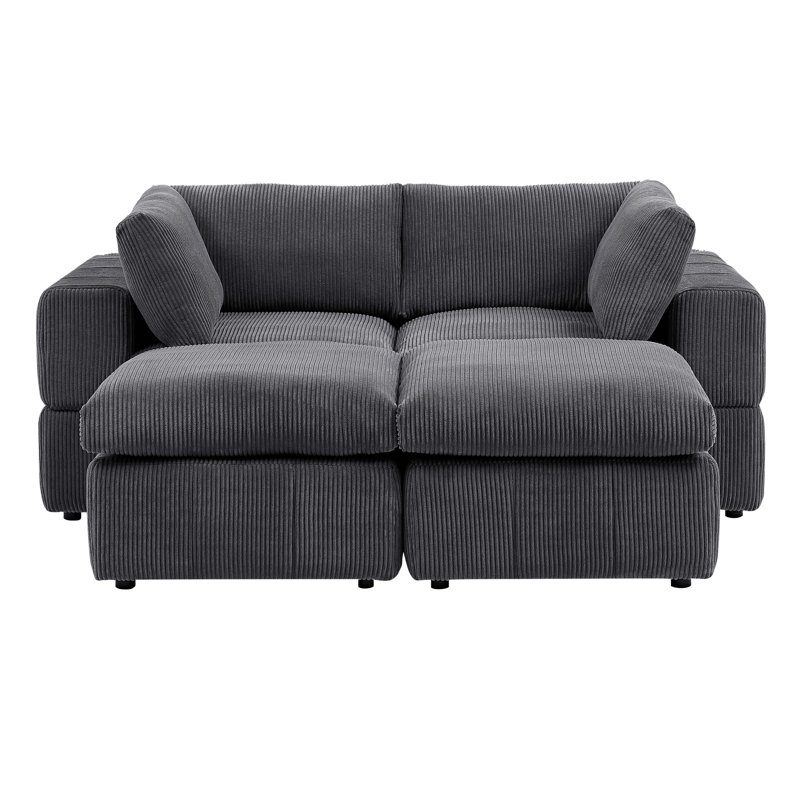 Laurynn 4-Piece Corduroy Sectional Sofa - Modern Comfort