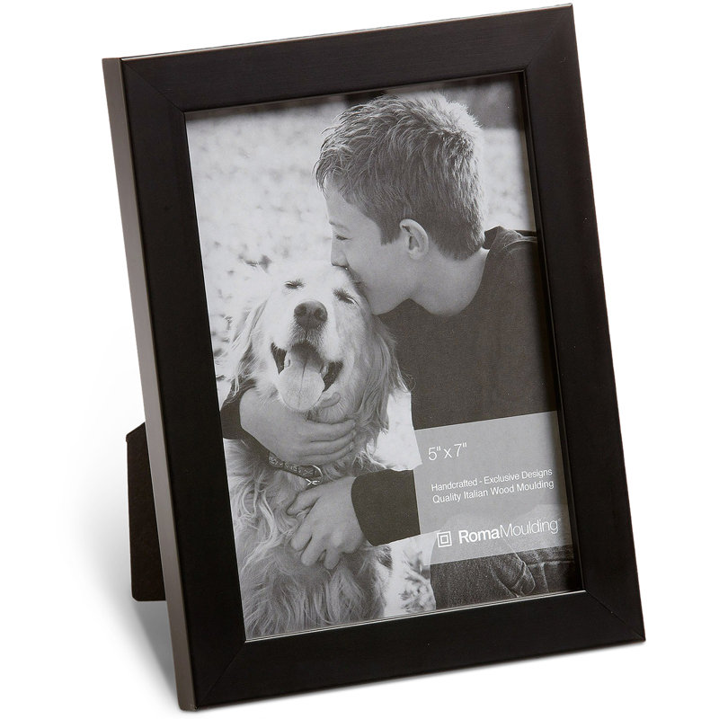 Cadre pour photo simple en bois mat, Noir, 5" x 7"