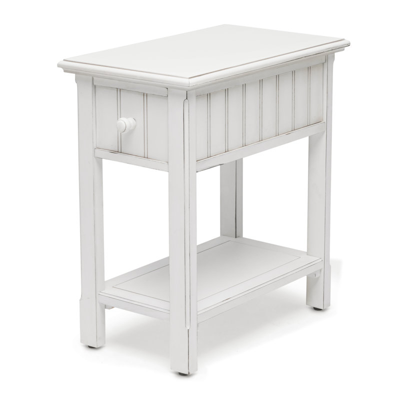 Monaco - Chairside Table - Blanc Finish