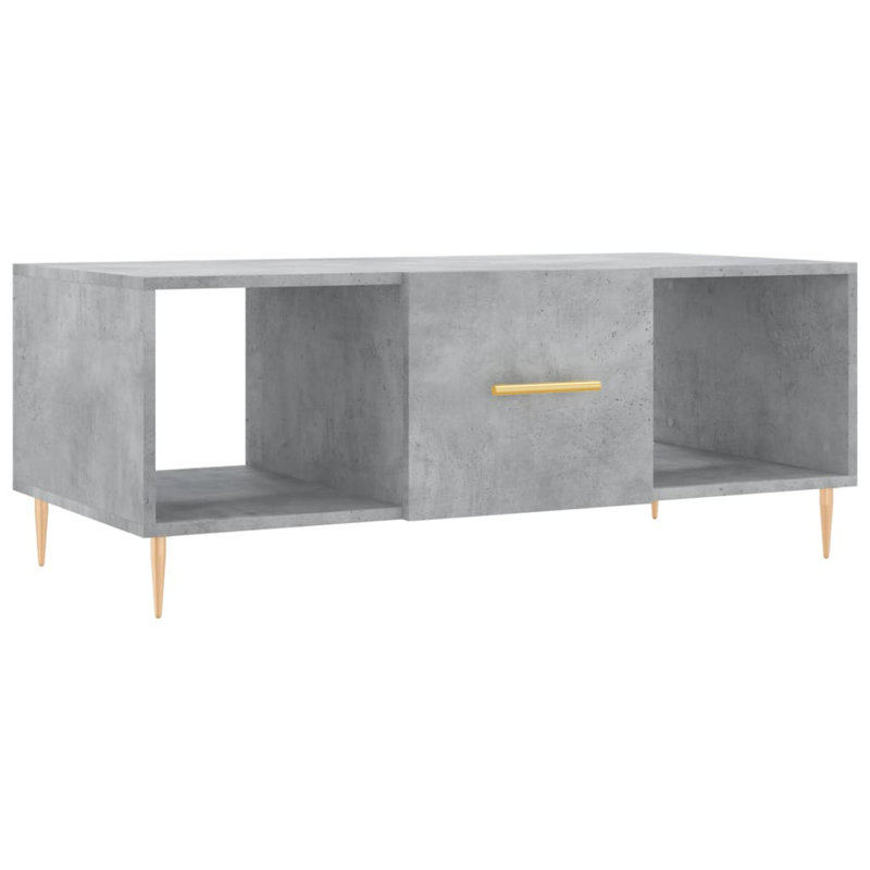 Sprenger Four Leg Coffee Table with Storage, Concrete Grey