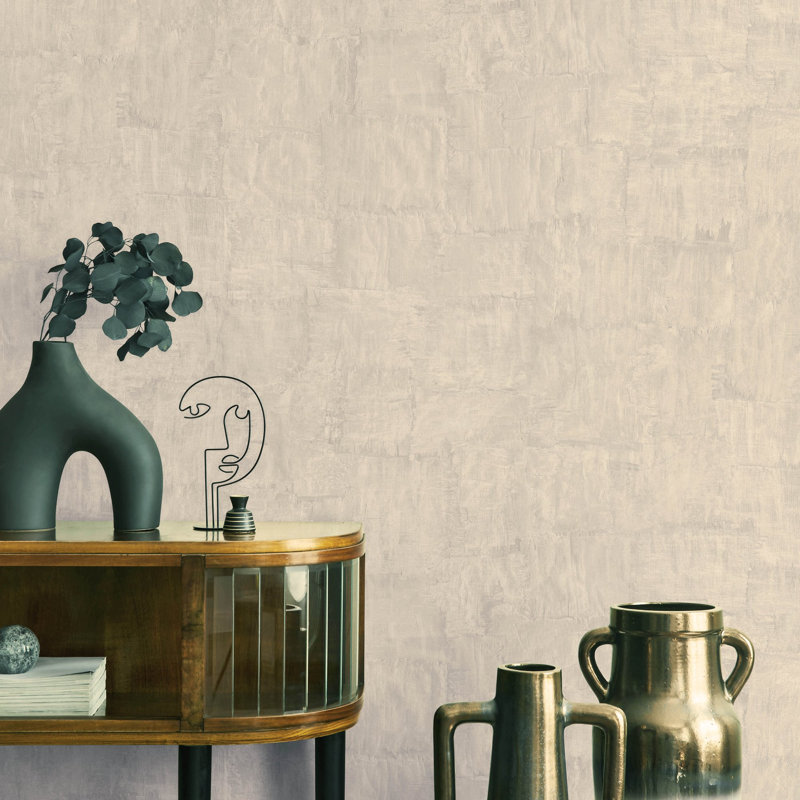 Earth Collection Textured Bark Sheen Wallpaper Roll, Beige