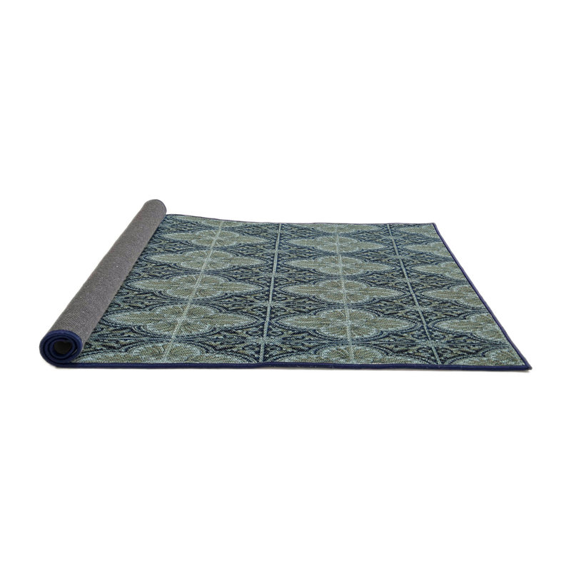Tapis de zone olive à motifs, Rond 3 pi