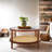 Provins Solid Wood Coffee Table, Glass Top Coffee Table