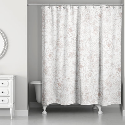 Rideau de douche simple à motif floral Dannesha