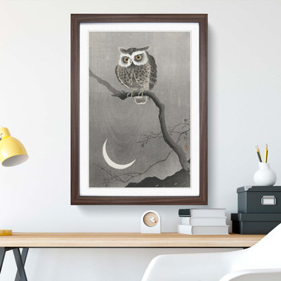 Long-Eared Owl Upon a Tree by Ohara Koson - Framed Print