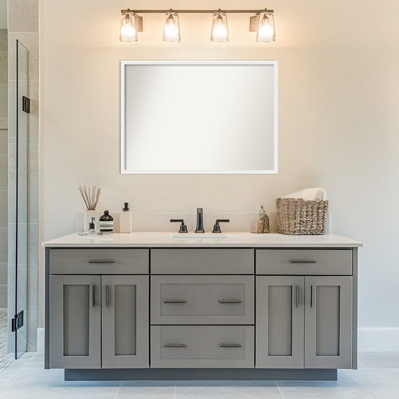 Miroir de salle de bain mural Incline, 28,5 po x 39,5 po, Blanc