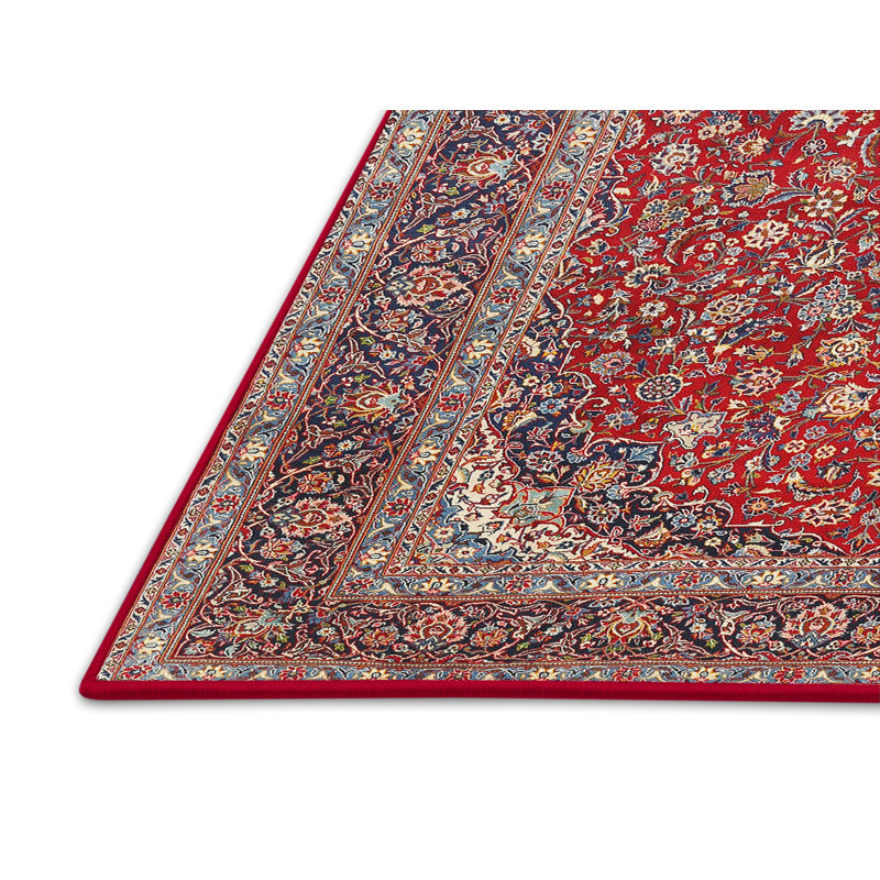 Tapis oriental en laine rouge, Rectangle 5 pi x 7 pi
