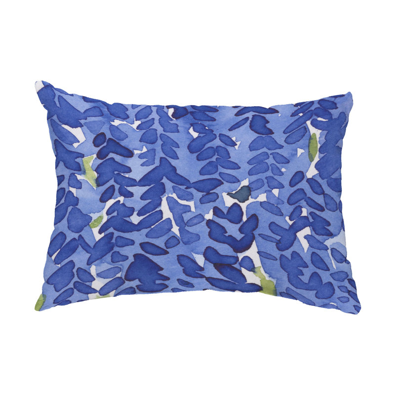Housse et insert pour coussin d'extérieur Flower, Bleu