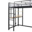 Lit mezzanine en métal avec bureau, tablettes, prise de courant, lumière DEL et garde-robe-183376612-183376615