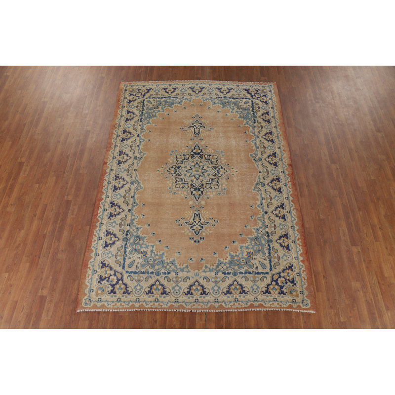 Tapis traditionnel rétro orange 7 x 7