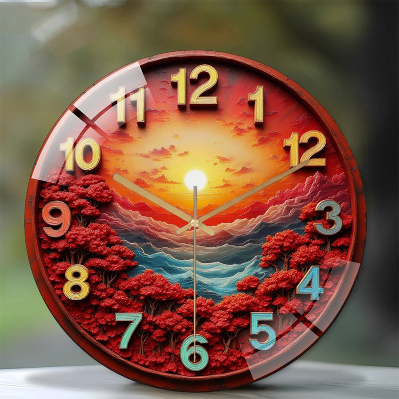 Horloge murale coucher de soleil coucher de soleil