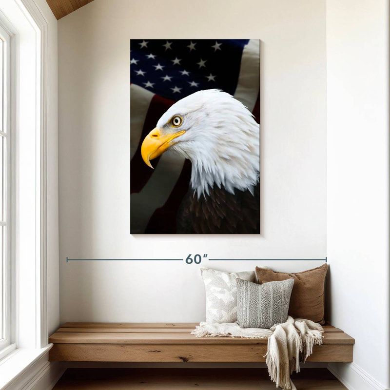 Aigle à tête blanche patriotique Brampt, H 45 po x l 30 po