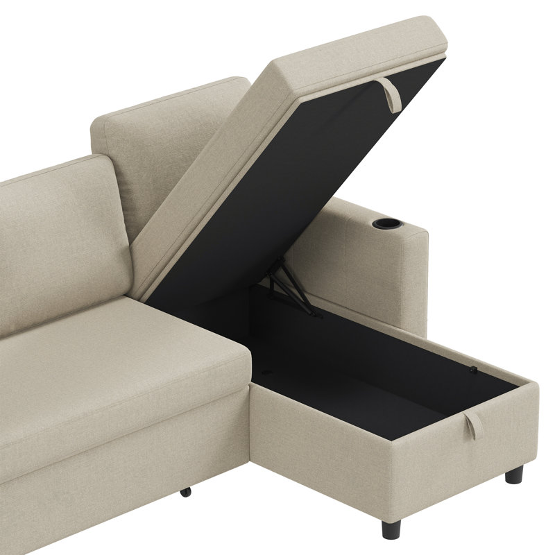 Canapé-lit 108,6 po à 4 places avec canapé de rangement en U 108,6 po