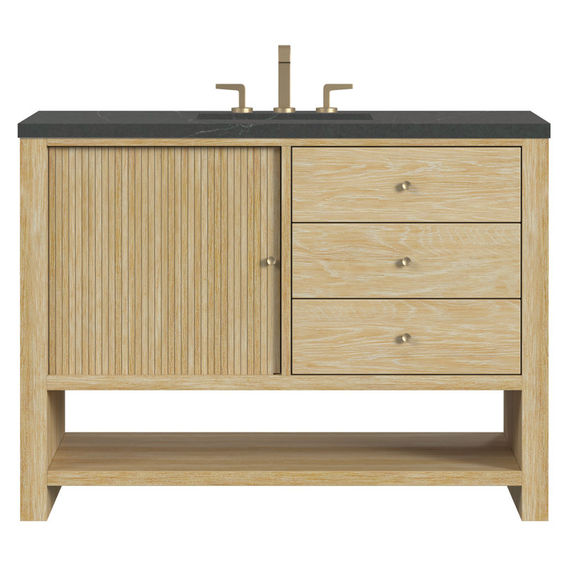 Marigot 48'' W Single Vanity, Charcoal Soapstone, 8" Widespread