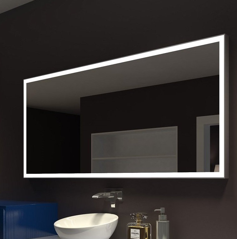 Galaxy Metal Flat Wall Mirror with Drawers, 3000K, 32" H x 70" W