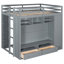 Lit mezzanine double gris avec tiroirs, tablettes et rangement dissimulé pour une chambre à coucher élégante et spacieuse-1529895774