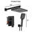 Matte Black Double-Handle Double Spray 12-Inch Square High-Pressure Shower Faucet (With Valve)-116625976