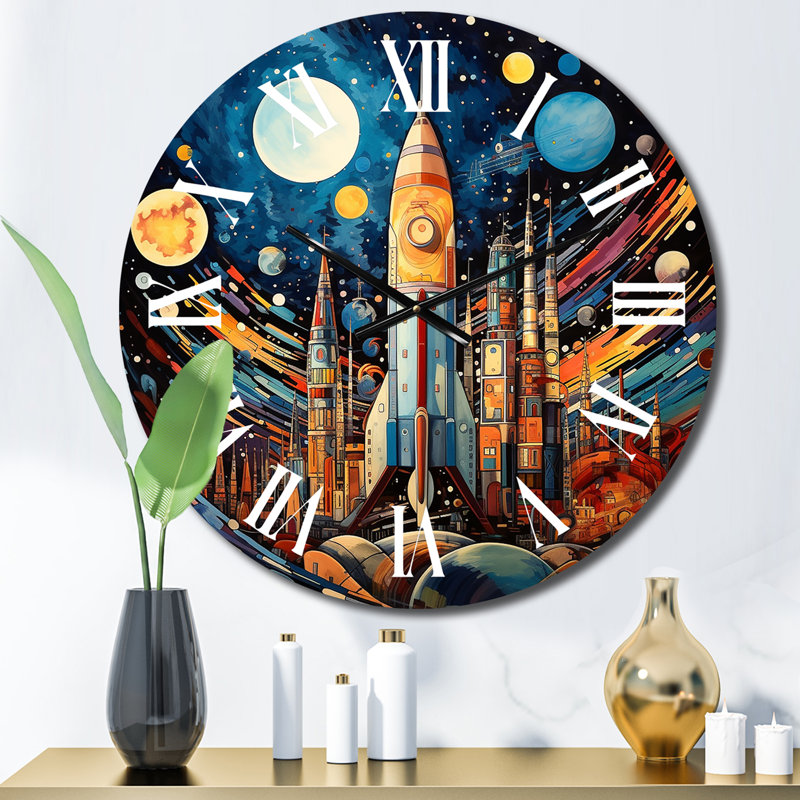 Horloge murale en métal Wrightstown, Moyenne
