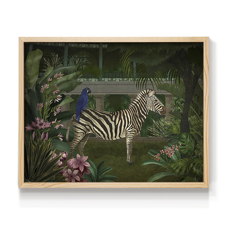 Zèbre en serre - reproduction encadrée, Naturel, H 11 po x l 14 po